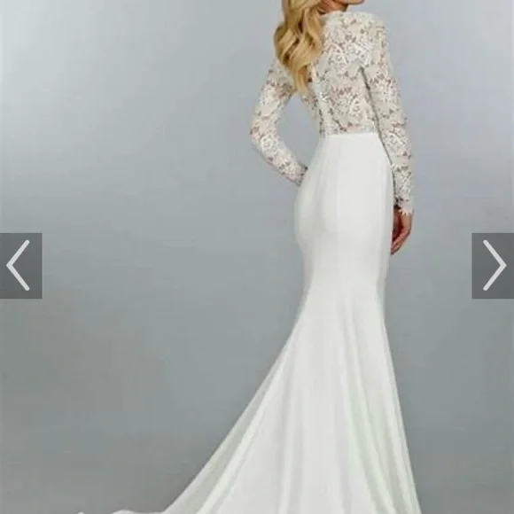 TK DELANEY WEDDING Long Sleeve Lace Dress in size 12 - Picture 5 of 16